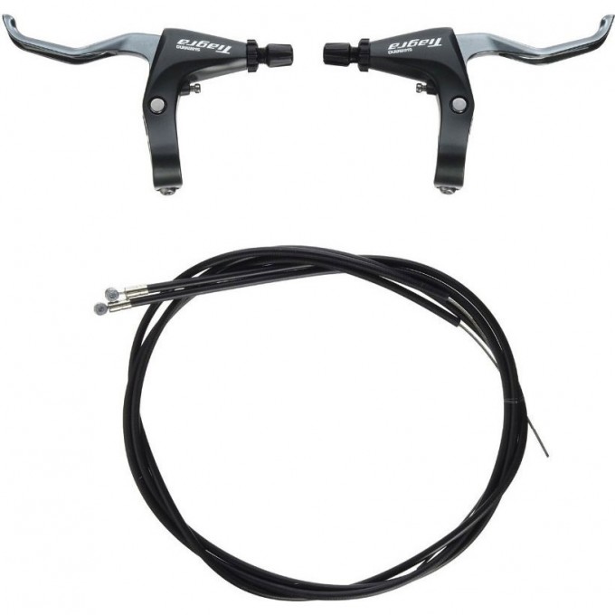 Тормозная ручка SHIMANO TIAGRA 4700, черная, правая+левая, FLAT BAR, V-BR трос+оплетка EBL4700PA