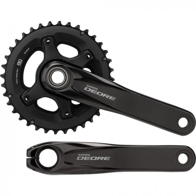 Система SHIMANO DEORE, M6000-2, 170 мм, интегрированный вал, 10 скоростей, 36/26T без каретки CL+3 мм, черный EFCM6000BCX66X