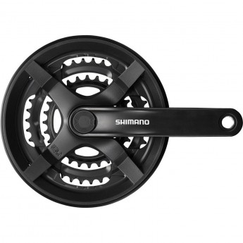 Система SHIMANO TOURNEY TY301, 170 мм, квадрат, 48/38/28, с защитой, черный, без упаковки